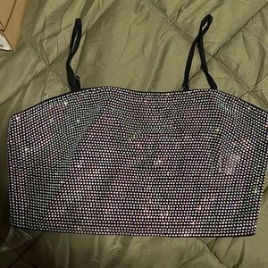 Akira rhinestones crop top